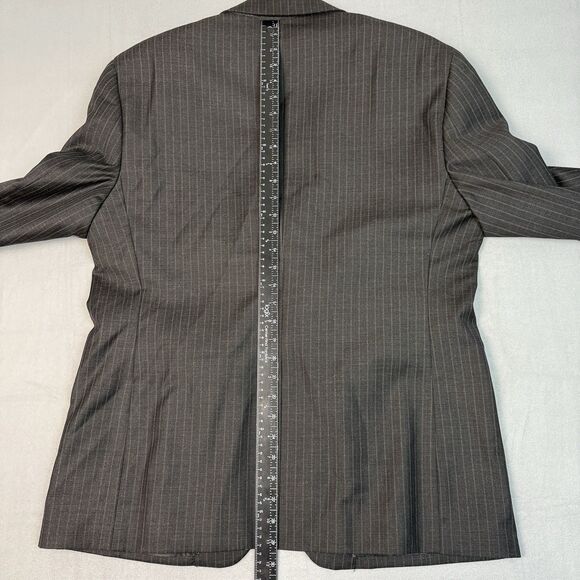 Tasso Elba Mens Black Striped Sport Coat Suit Jacket Blazer Size S42 - 90% Wool - Picture 14 of 16